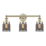 Innovations Lighting Bell 3 Light 25" Wide Vanity Light Antique Brass / Plated Smoke / Multi-Colored
