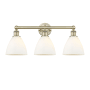 Innovations Lighting Bristol Glass 3 Light 26" Wide Vanity Light Antique Brass / Matte White
