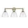 Innovations Lighting Bristol Glass 3 Light 26" Wide Vanity Light Antique Brass / Seedy