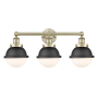 Innovations Lighting Hampden 3 Light 26" Wide Vanity Light Antique Brass / Matte Black / Matte White