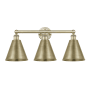 Innovations Lighting Ballston Cone 3 Light 26" Wide Vanity Light Antique Brass