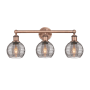 Innovations Lighting Athens Deco Swirl 3 Light 24" Wide Vanity Light Antique Copper / Light Smoke Deco Swirl
