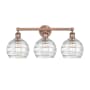 Innovations Lighting Athens 3 Light 26" Wide Vanity Light Antique Copper / Clear Deco Swirl
