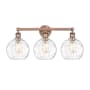 Innovations Lighting Athens 3 Light 26" Wide Vanity Light Antique Copper / Clear Water Glass