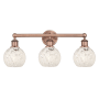Innovations Lighting White Mouchette 3 Light 24" Wide Vanity Light Antique Copper