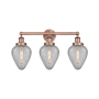 Innovations Lighting Geneseo 3 Light 24" Wide Vanity Light Antique Copper / Clear Crackle