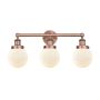 Innovations Lighting Beacon 3 Light 25" Wide Vanity Light Antique Copper / Matte White / Multi-Colored