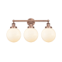 Innovations Lighting Beacon 3 Light 25" Wide Vanity Light Antique Copper / Matte White