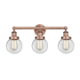 Innovations Lighting Beacon 3 Light 25" Wide Vanity Light Antique Copper / Clear / Multi-Colored