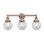 Innovations Lighting Beacon 3 Light 25" Wide Vanity Light Antique Copper / Seedy / Multi-Colored