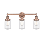Innovations Lighting Dover 3 Light 25" Wide Vanity Light Antique Copper / Seedy