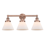 Innovations Lighting Cone 3 Light 26" Wide Vanity Light Antique Copper / Matte White