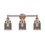 Innovations Lighting Bell 3 Light 25" Wide Vanity Light Antique Copper / Plated Smoke / Multi-Colored