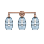 Innovations Lighting Vaz 3 Light 24" Wide Vanity Light Antique Copper / Princess Blue