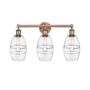 Innovations Lighting Vaz 3 Light 24" Wide Vanity Light Antique Copper / Clear