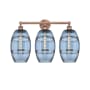 Innovations Lighting Vaz 3 Light 26" Wide Vanity Light Antique Copper / Princess Blue