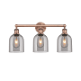 Innovations Lighting Bella 3 Light 24" Wide Vanity Light Antique Copper / Light Smoke