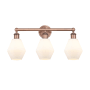 Innovations Lighting Cindyrella 3 Light 24" Wide Vanity Light Antique Copper / Cased Matte White