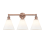 Innovations Lighting Berkshire 3 Light 26" Wide Vanity Light Antique Copper / Matte White