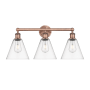Innovations Lighting Berkshire 3 Light 26" Wide Vanity Light Antique Copper / Clear
