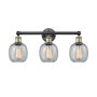 Innovations Lighting Belfast 3 Light 24" Wide Vanity Light Black Antique Brass / Seedy
