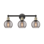 Innovations Lighting Athens Deco Swirl 3 Light 24" Wide Vanity Light Black Antique Brass / Light Smoke Deco Swirl