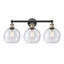 Innovations Lighting Athens 3 Light 26" Wide Vanity Light Black Antique Brass / Seedy