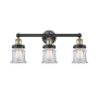 Innovations Lighting Canton 3 Light 24" Wide Vanity Light Black Antique Brass / Clear