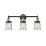 Innovations Lighting Canton 3 Light 24" Wide Vanity Light Black Antique Brass / Seedy
