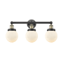 Innovations Lighting Beacon 3 Light 25" Wide Vanity Light Black Antique Brass / Matte White / Multi-Colored