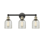 Innovations Lighting Caledonia 3 Light 23" Wide Vanity Light Black Antique Brass / Mica