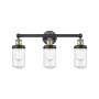 Innovations Lighting Dover 3 Light 25" Wide Vanity Light Black Antique Brass / Clear
