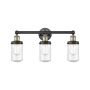 Innovations Lighting Dover 3 Light 25" Wide Vanity Light Black Antique Brass / Seedy