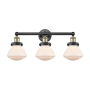 Innovations Lighting Olean 3 Light 25" Wide Vanity Light Black Antique Brass / Matte White