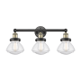 Innovations Lighting Olean 3 Light 25" Wide Vanity Light Black Antique Brass / Seedy