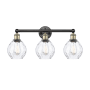 Innovations Lighting Waverly 3 Light 24" Wide Vanity Light Black Antique Brass / Clear