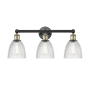 Innovations Lighting Castile 3 Light 24" Wide Vanity Light Black Antique Brass / Clear