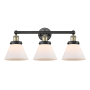 Innovations Lighting Cone 3 Light 26" Wide Vanity Light Black Antique Brass / Matte White