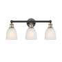 Innovations Lighting Brookfield 3 Light 24" Wide Vanity Light Black Antique Brass / White