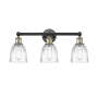 Innovations Lighting Brookfield 3 Light 24" Wide Vanity Light Black Antique Brass / Clear