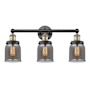 Innovations Lighting Bell 3 Light 25" Wide Vanity Light Black Antique Brass / Plated Smoke / Multi-Colored