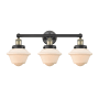 Innovations Lighting Oxford 3 Light 25" Wide Vanity Light Black Antique Brass / Matte White