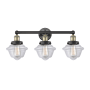 Innovations Lighting Oxford 3 Light 25" Wide Vanity Light Black Antique Brass / Clear