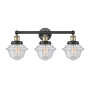 Innovations Lighting Oxford 3 Light 25" Wide Vanity Light Black Antique Brass / Seedy
