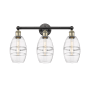 Innovations Lighting Vaz 3 Light 24" Wide Vanity Light Black Antique Brass / Clear