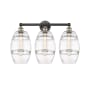 Innovations Lighting Vaz 3 Light 26" Wide Vanity Light Black Antique Brass / Clear