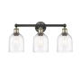 Innovations Lighting Bella 3 Light 24" Wide Vanity Light Black Antique Brass / Clear