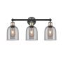 Innovations Lighting Bella 3 Light 24" Wide Vanity Light Black Antique Brass / Light Smoke
