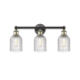 Innovations Lighting Bridal Veil 3 Light 23" Wide Vanity Light Black Antique Brass