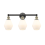 Innovations Lighting Cindyrella 3 Light 24" Wide Vanity Light Black Antique Brass / Cased Matte White